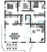 Tlocrt apartmana 1 apartmani ana mandre otok pag