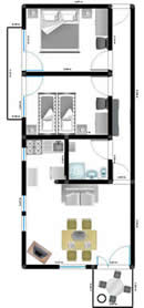Apartment 5 second  floor layout – Apartment 1 (Ana apartments, Mandre, Island of Pag, 4 to 5 persons) island of pag mandre apartmens ana